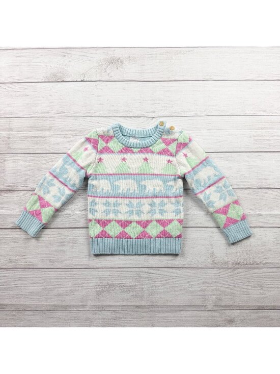 Holiday Time Other - Holiday Time Girls Christmas Sweater Polar Bear Snowflakes Knit Pastel Colors 4T